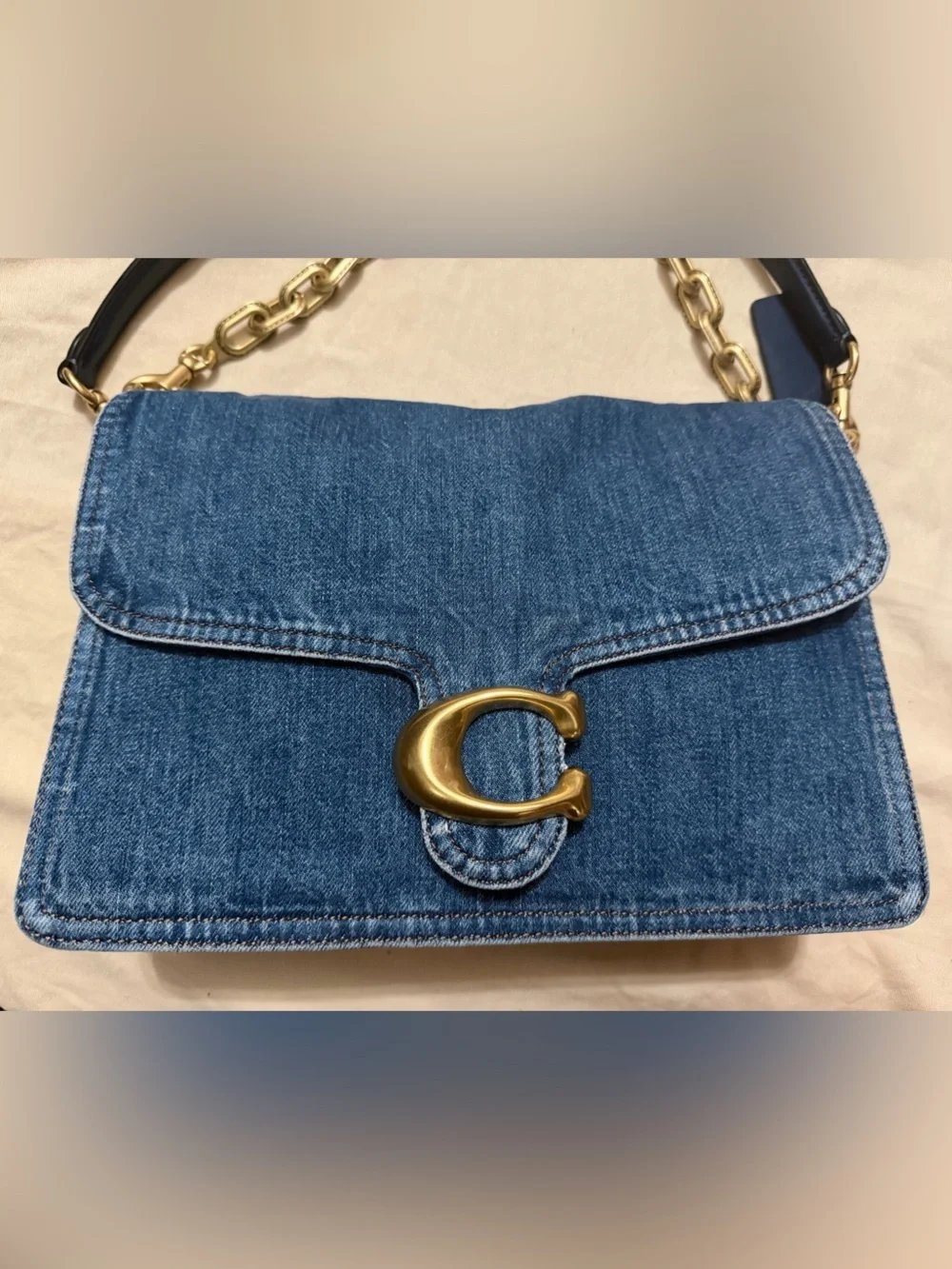 Coach Tabby 30 with Chain Denim Handbag